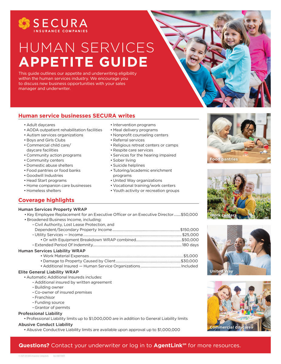 Human Services Appetite Guide